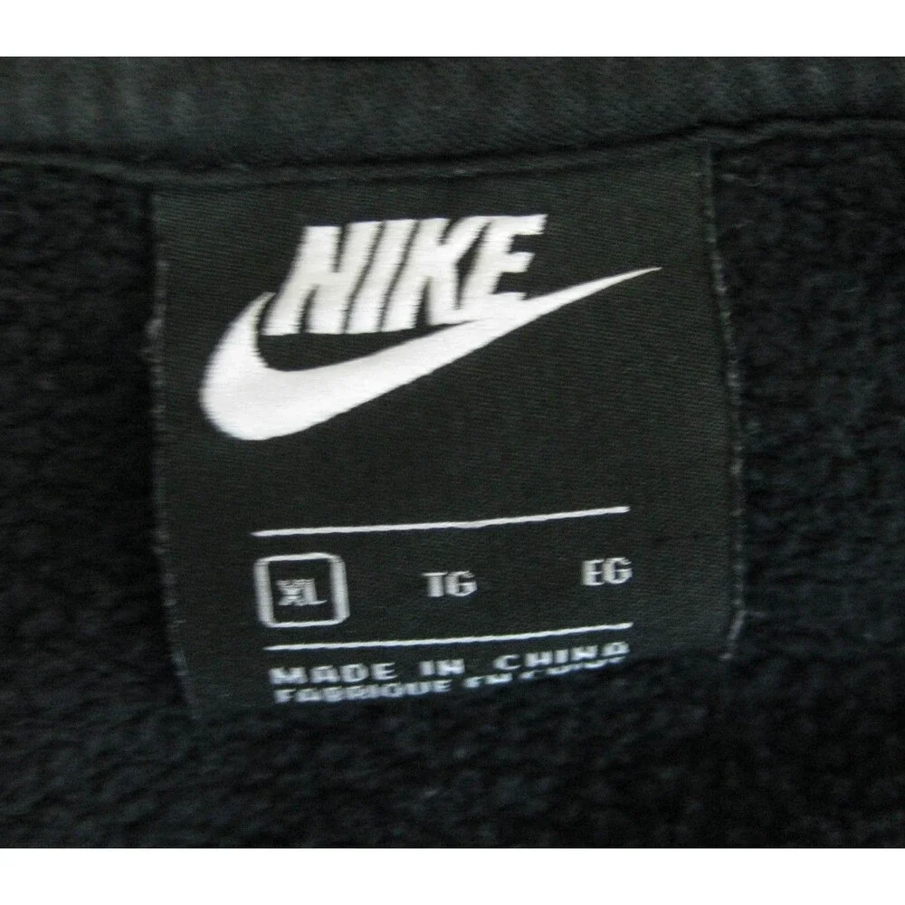 Nike Black Hoodie Boys Size XL Athletic Full Zip Hooded Logo Sweatshirt Cotton